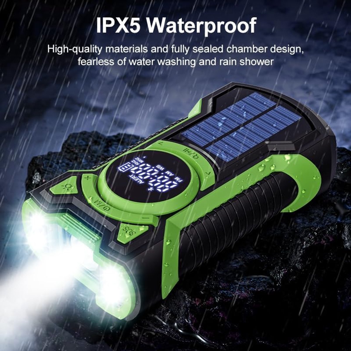 Noodradio Solar Opwindbaar - Opwindbare Noodradio - 5000mAh Powerbank Zonneenergie - Noodradio Opwindbaar En Batterij - Bluetooth 5.3 - Telefoon Oplader - LED Zaklamp - Kleine Draagbare Radio - Noodpakket - Camping - Wandelen - Buitenactiviteiten – foto 5