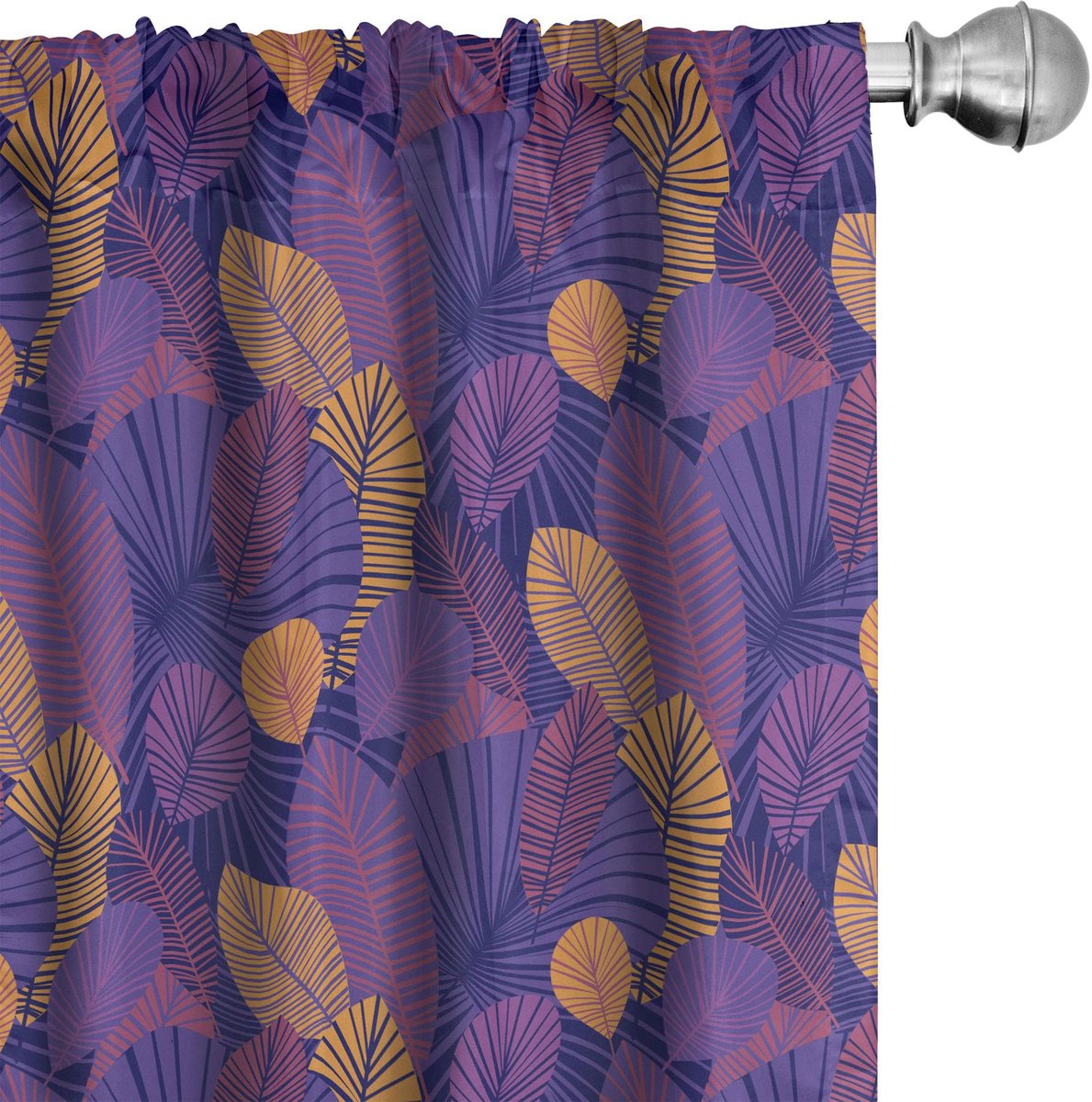 ABAKUHAUS Jungle Botanicals Voorhangen – 2x75x245 cm – Mikrofaser Quarz Ringelblume