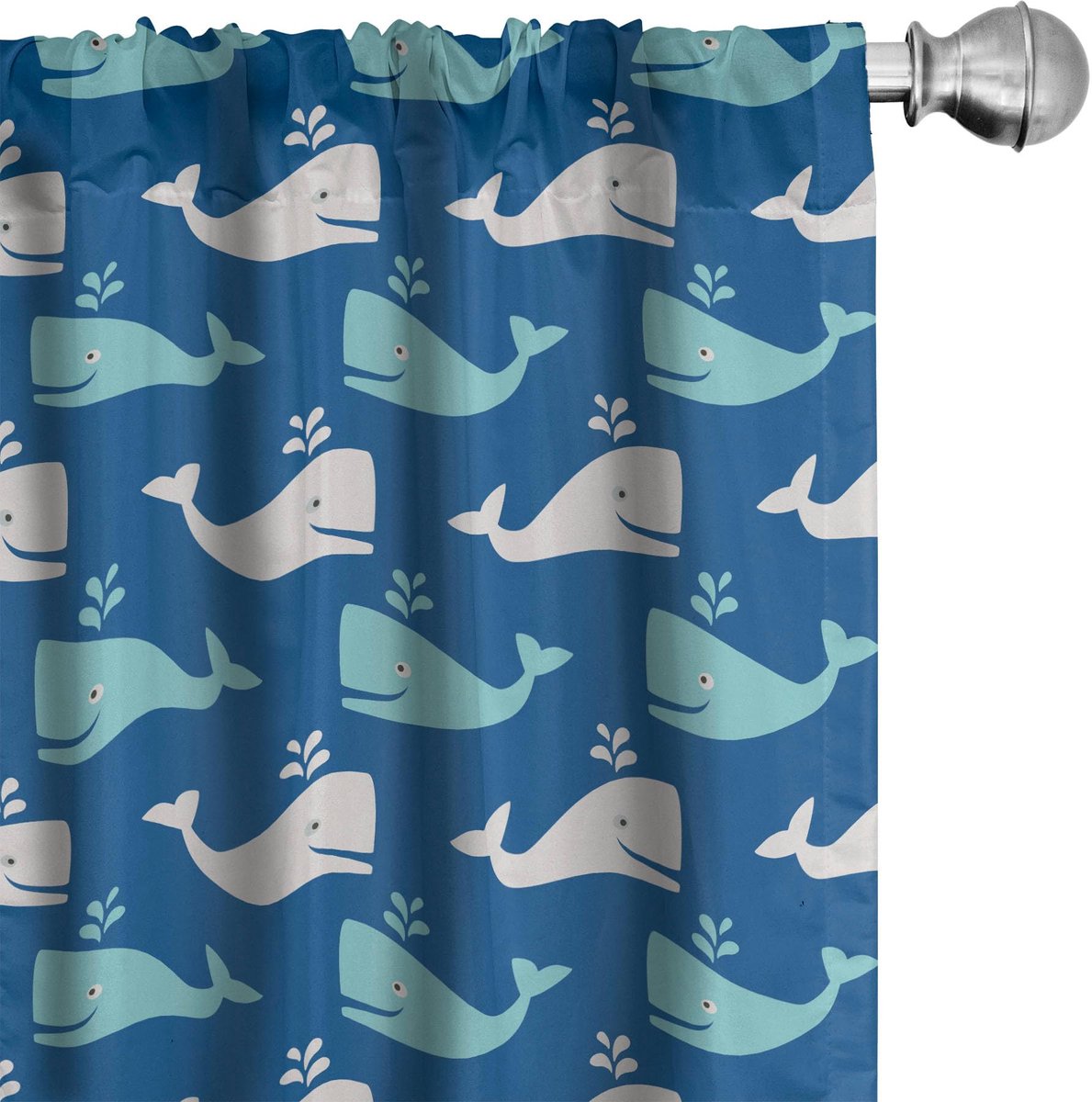 ABAKUHAUS Wandgordijnen – 2x75x225 cm – Mikrofaser – Halverduisterend – Marine/Aqua-Beige Marine-Blau-Aqua Beige