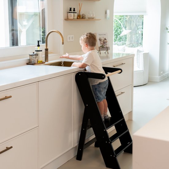 Toadly Leertoren Sophia, Houten Opstapje voor Kinderen,Verstelbare Keukentoren, Veilig & Duurzaam, Montessori Geïspireerde Leertoren (Zwart) vanaf € 89,95 (april 2026