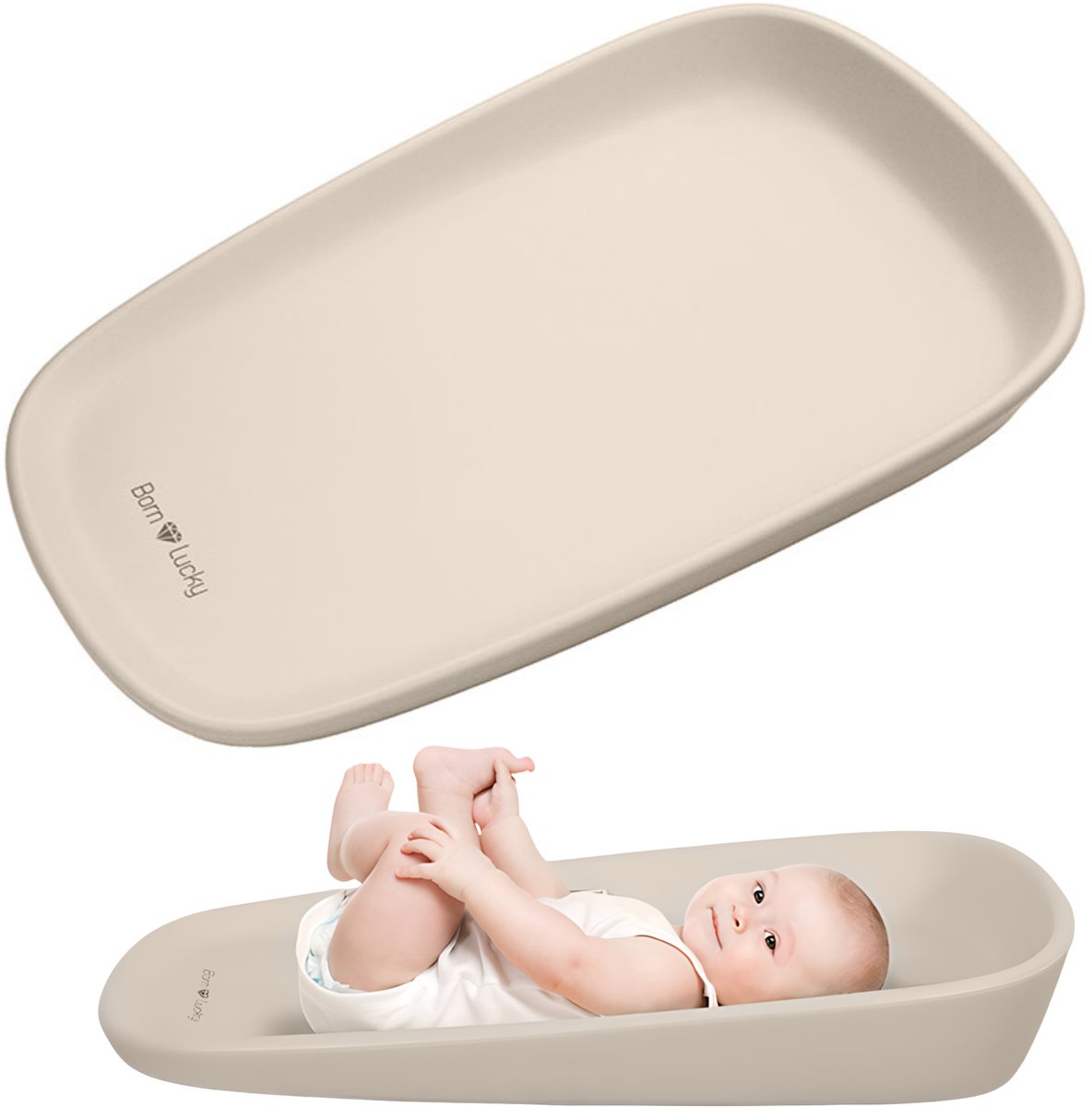 Herbruikbaar aankleedkussen voor babyluiers: WEGREAT 6 stuks, wasbaar, waterdicht, 30 x 60 cm van bamboeviscose, zacht en beschermend - comfort voor baby's, wit