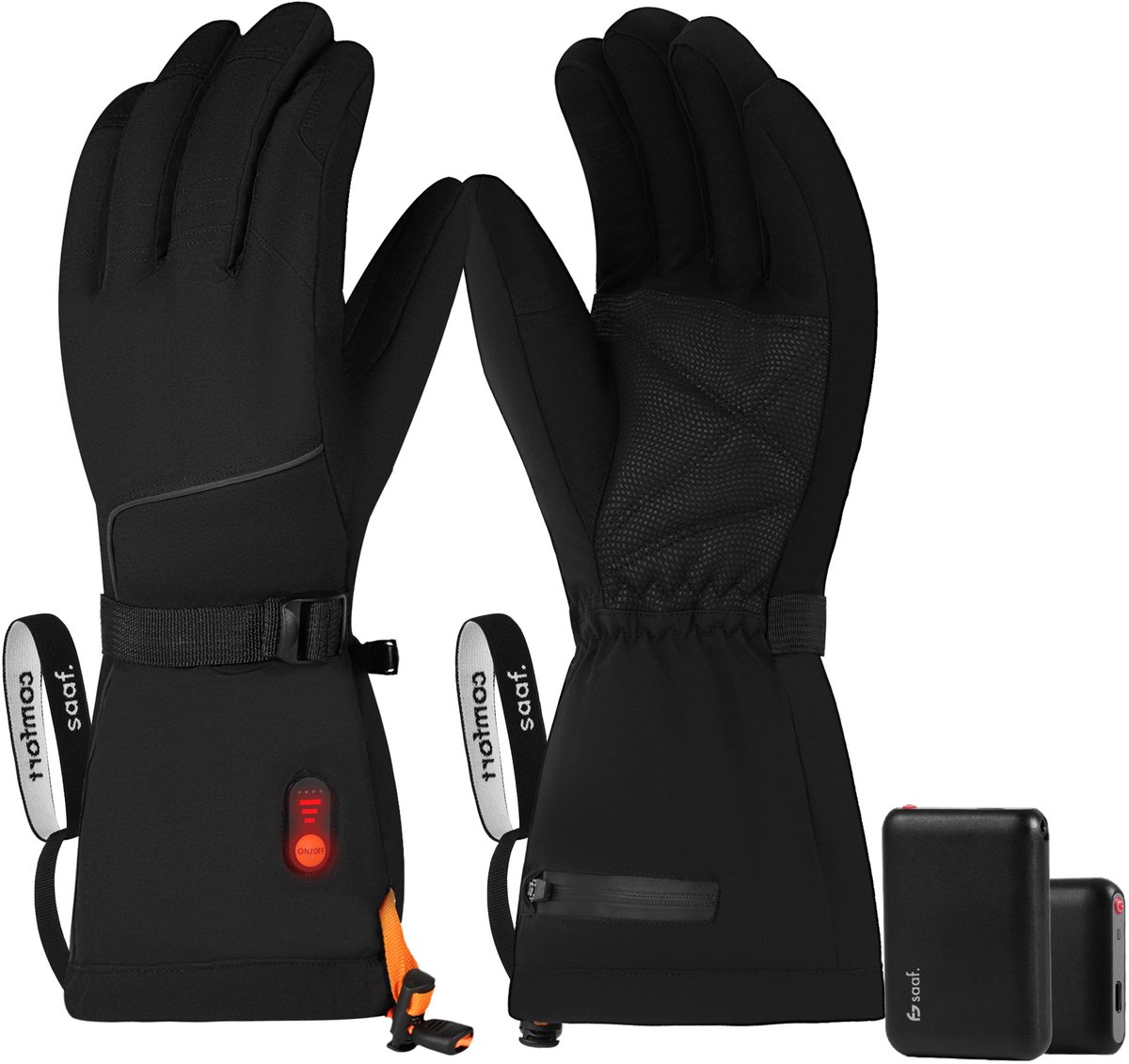 Verwarmde Handschoenen - Premium XS - 3 standen - Elektrische Handschoenen - Water- en Windafstotend - Verwarmde Handschoenen Oplaadbaar - Zwart - Saaf Comfort