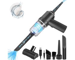 Draadloze 3-in-1 Handstofzuiger – Mini Stofzuiger & Stofblazer – Oplaadbaar – Voor Huis, Auto & Huisdierenhaar – Basismodel Zilver/Zwart