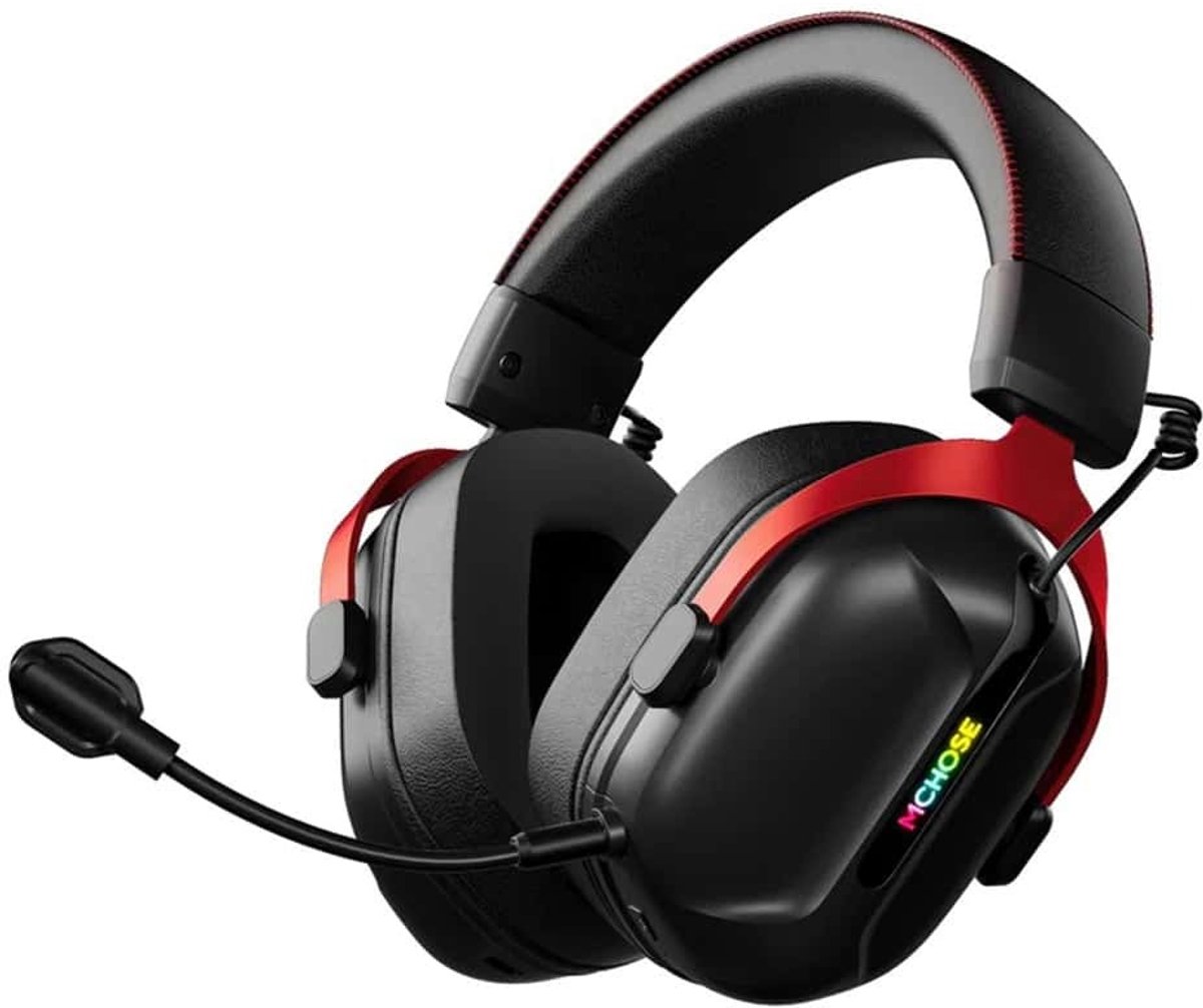 MCHOSE S9 Pro - Zwart Rood 7.1 Surround Draadloze Gaming Headset (MC-S9-5)