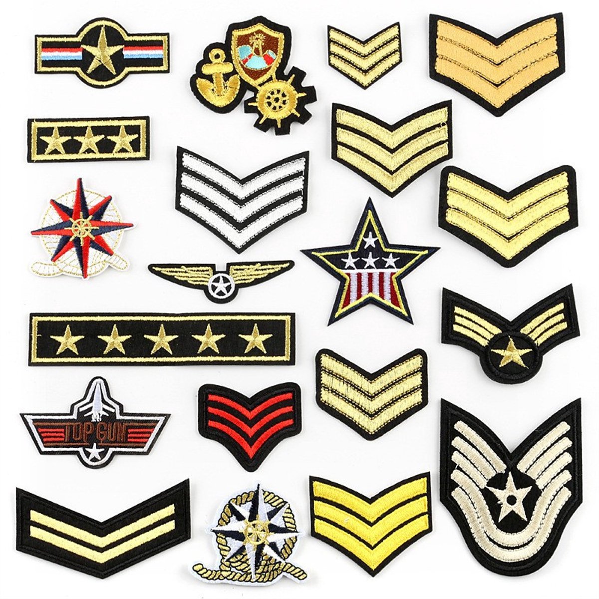 Daity 20 stuks - DIY badge patches - geborduurd met een gemengd patroon om op te strijken - geschikt voor kleding - rugzakken - T-shirts - jeans - rokken - vesten - sjaals - hoeden en tassen.