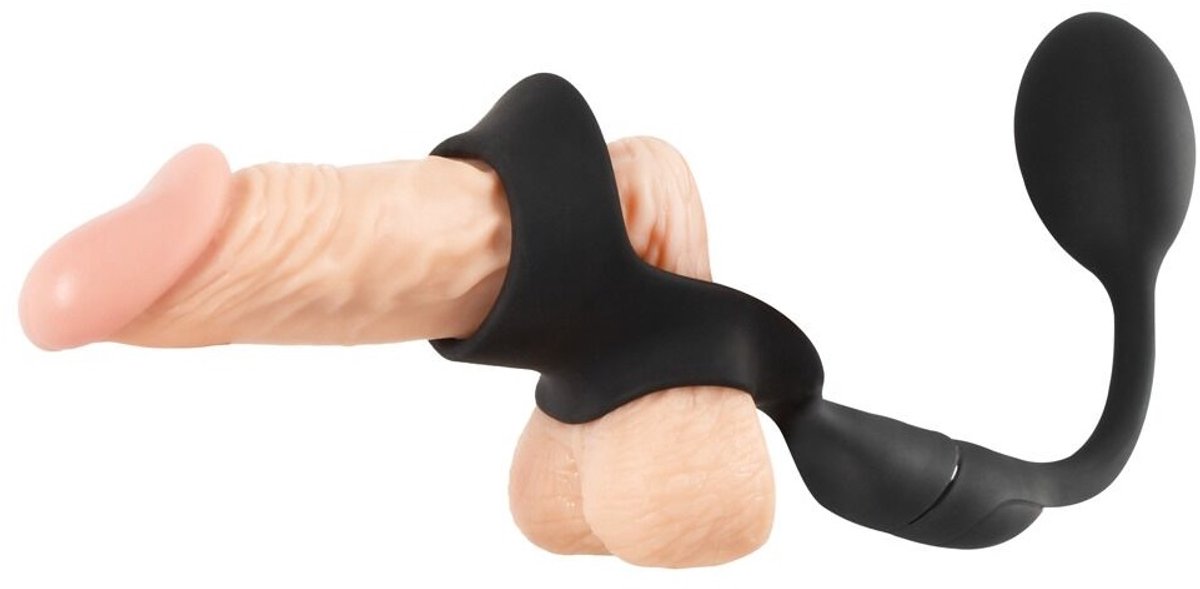 REBEL Cock ring met Butt Plug met Remote Control - Penis Ring Met Anaal Plug en Afstands Bediening