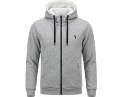 Hitman Vest Heren – Gevoerde Binnenzijde - Heren Vest met Rits – Trainingsvest Heren - Met Capuchon – Ruime Zakken - Licht Grijs – Maat XXL