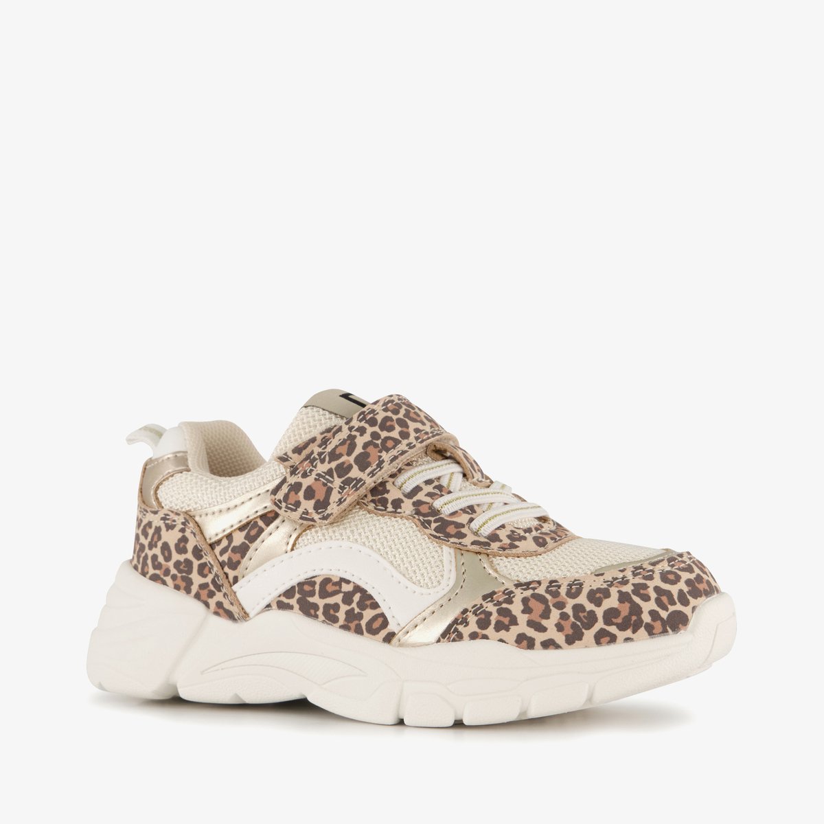 Blue Box meisjes sneakers met panterprint wit - Maat 27