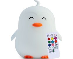 Kadoing Pinguïn Nachtlamp (Extra Groot) met Afstandsbediening - Oplaadbare Kinderlamp - 18.5cm Hoog