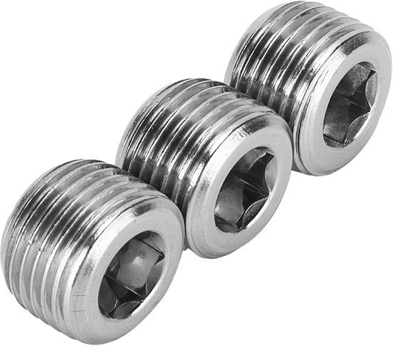 Parallel Thread Rj Fitting Rvs 3Pcs 1/2in NPT Pipe Plug - RVS Male Thread Fitting - Interne Hex Thread ...