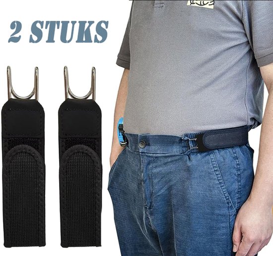 Foto: 2 stuks gesploze riem elastische riemen elastische riem zonder gesp voor dames en heren gespvrije riem voor jong en oud voor broeken jeans casual werkkleding zwart