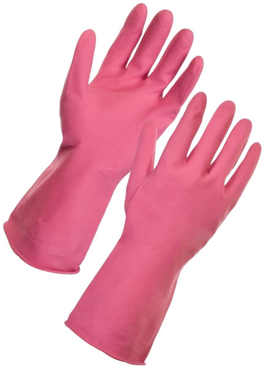 Roze Herbruikbare Schoonmaak Handschoenen (small)
