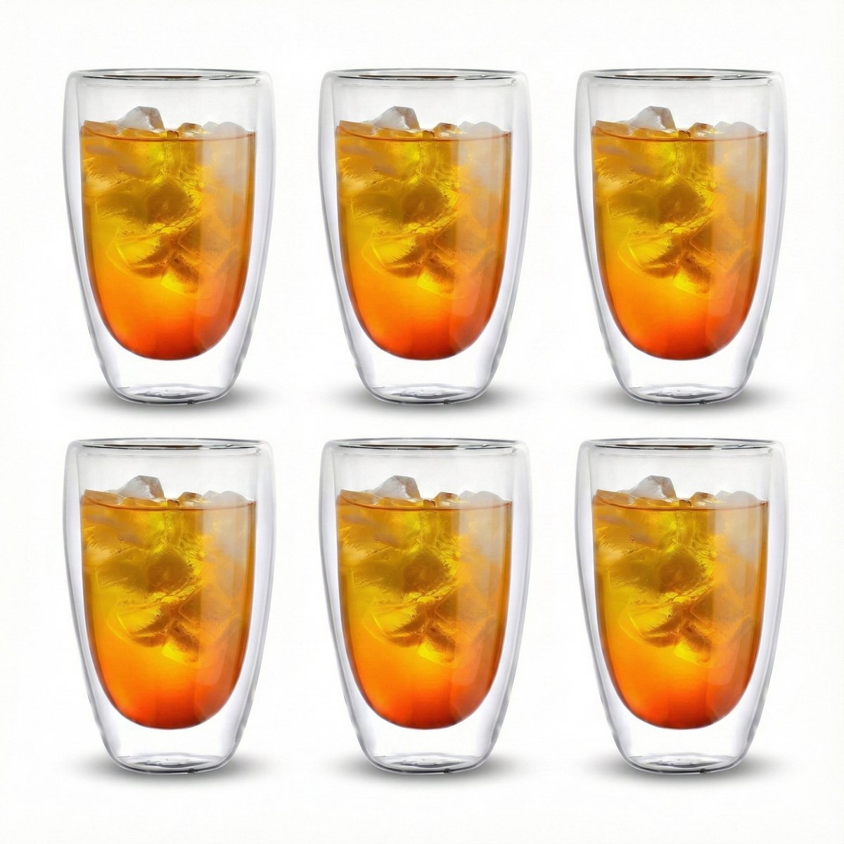 Proefer - 6x Dubbelwandige Glazen – 450 ml – Luxe Hittebestendige Thermoglazen – Voor Koffie, Thee, Cappuccino & Latte Macchiato – Vaatwasserbestendig & Isolerend – Premium Kwaliteit Koffieglazen & Theeglazen