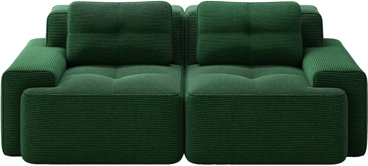 Boneloze modulaire bank, moderne woonkamerbank met lage zit, comfortabele katoenen fluwele