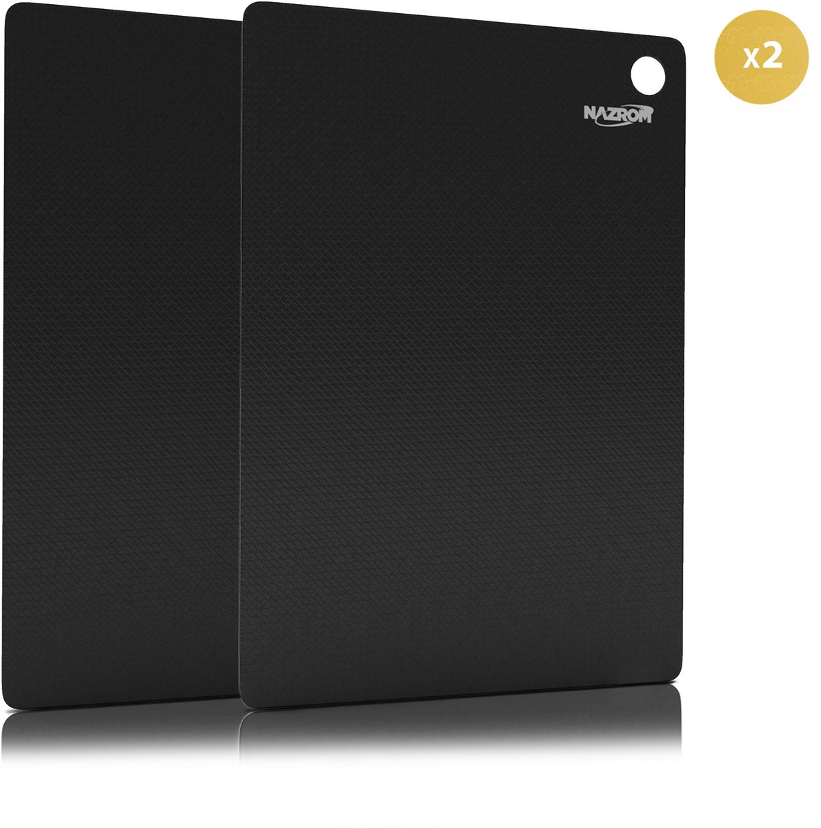 NAZROM® Inductie Beschermer – 2x Stijlvolle Set Panbeschermers Voor Kookplaat – Inductie Mat Voor Elk Formaat Inductie Kookplaat En Kookzone - Compatibel Met Elke Temperatuur - Maat 24x40 cm - Geschikt voor Booster Functie - Verbeterde Versie - Zwart