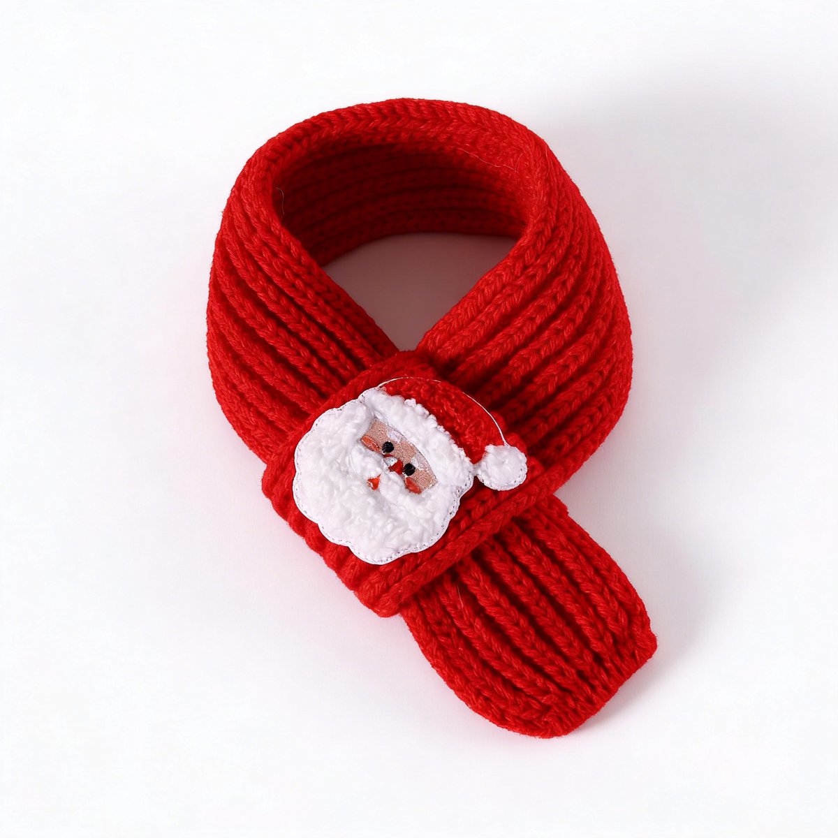 Arvida Kerstsjaal Kat & Hond - Kerstman - Zacht Gebreid & Verstelbaar - Feestelijke Huisdier Accessoire - Rood
