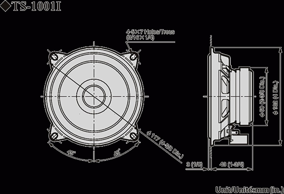 Pioneer TS-1001i – 10 cm 2-weg autospeakers – 110 W max / 20 W RMS – Voertuigspecifieke luidsprekerset – Geschikt voor Renault, Opel & Volkswagen – foto 2