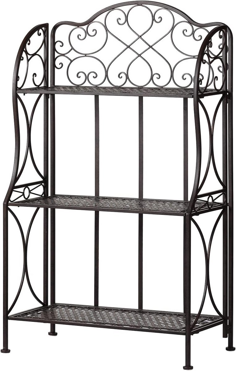 Metalen bakkersrek 3-laags met opslag voor keuken 68,6 x 34,9 x 123,4 cm