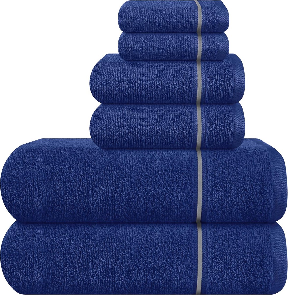 Set van 6 Zachte Katoenen Handdoeken (Badhanddoeken, Handdoeken, Was-/Gastenhanddoekjes)