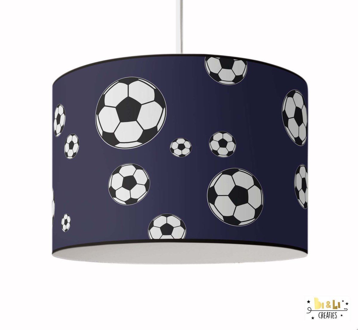 Hanglamp voetbal - kinder & babykamer - lampen - blauw - kunststof - 30x25cm - excl. lichtbron