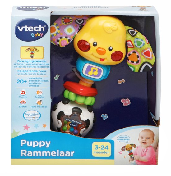 VTech Baby Puppy Rammelaar - Interactief Baby Speelgoed - Voor Jongens & Meisjes -3 tot 36 Maanden van Vtech — afbeelding 3
