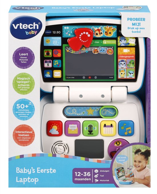 VTech Dierenvriendjes Eerste Laptop - Educatief Speelgoed - Cijfers en Dieren - Van 1 tot 3 Jaar