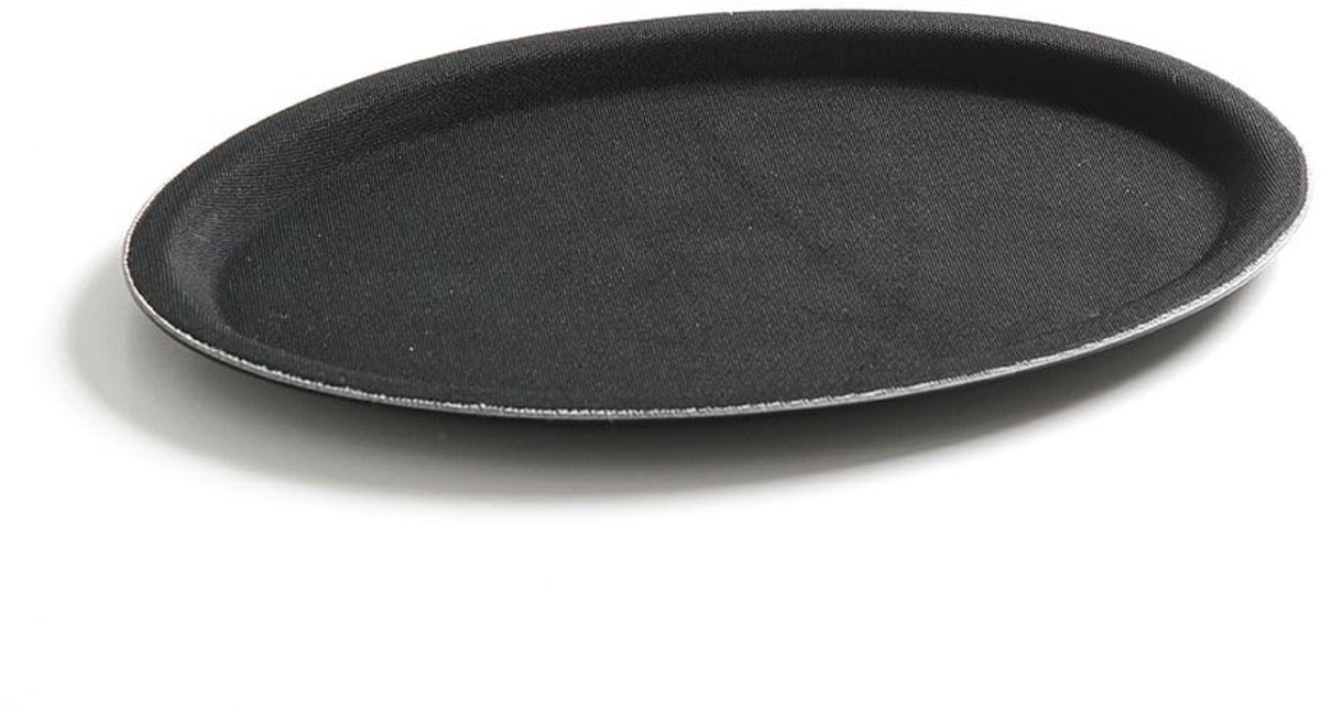 Unyqoos® Ovaal zwart serveerdienblad met antislip en schokbestendige eigenschappen