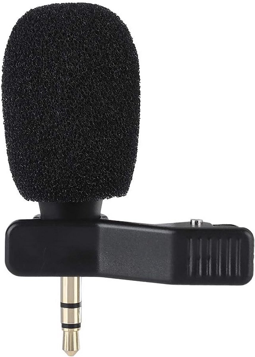 Mini Draagbare Microfoon met 3,5mm Aansluiting voor Mobiele Telefoon, Tablet en PC - Aluminium Lavalier Microfoon voor Helder Opnamegeluid