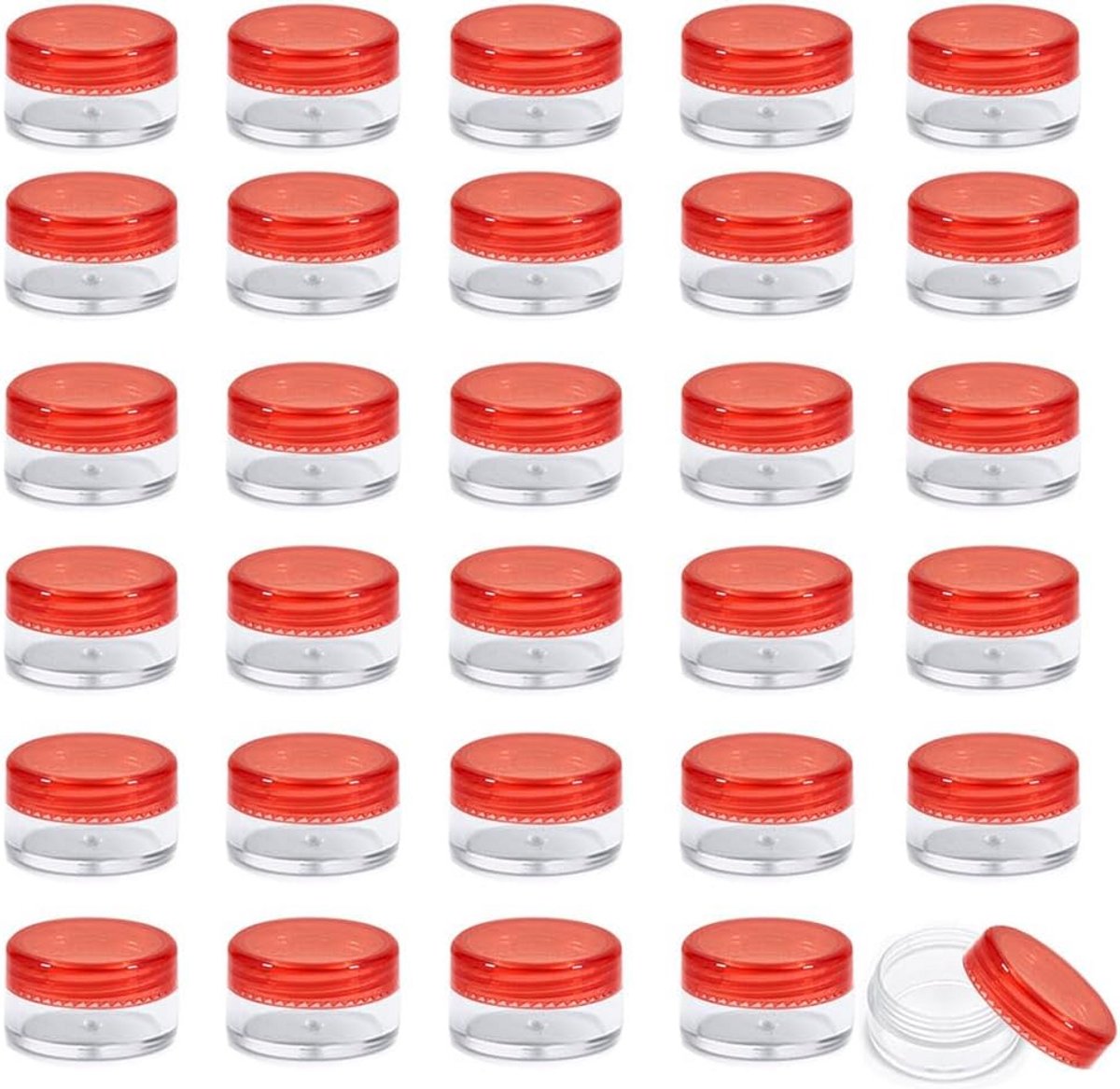 30 Stuks Kleine Sample Potjes 3 Gram met Schroefdeksels voor Cosmetica en Make-up