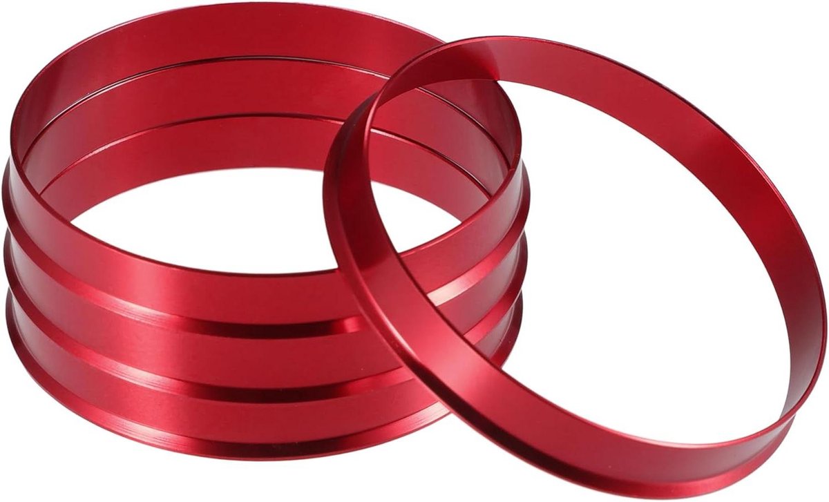 Ronte - Hub Centric Rings Set 65.1mm naar 63.4mm - Aluminium Rood - Auto Wielafstand Spacers