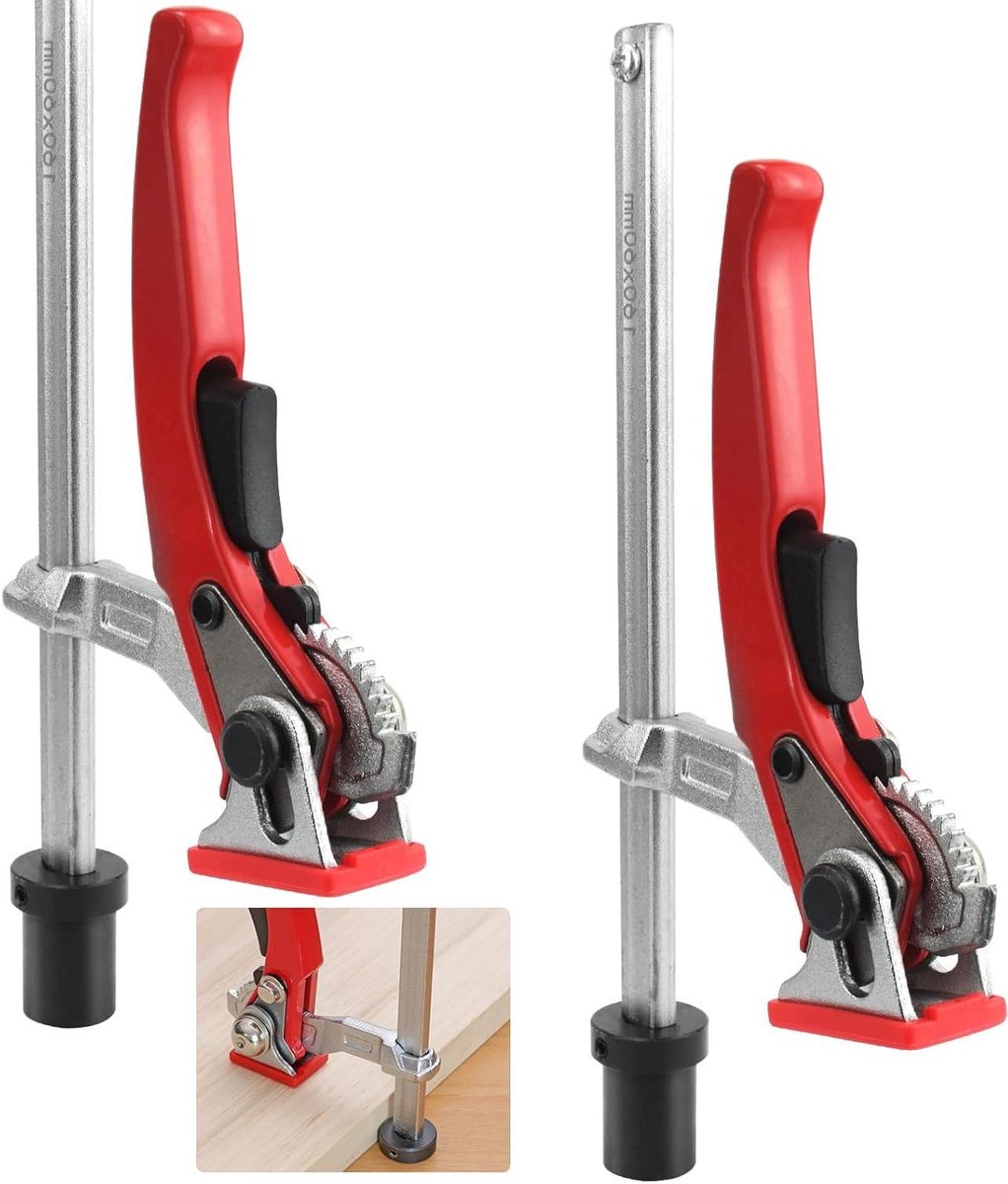 Ronte - Stalen Tafelklemmen (Set van 2) - Hefboomgreep - Multifunctioneel - 20 mm Spanelement - Spanbereik 160 mm - Compatibel met Werkbanken en CNC