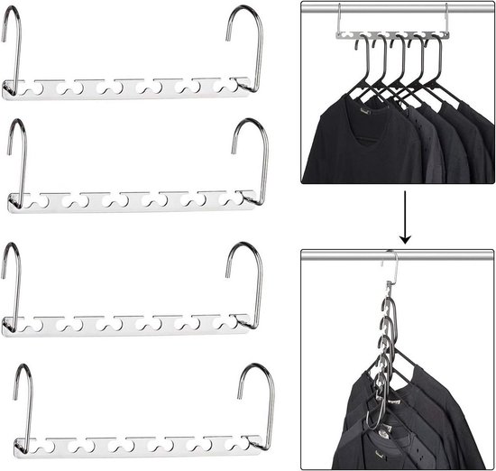 10 stuks ruimtebesparende stapelbare kledingorganizer, houdt