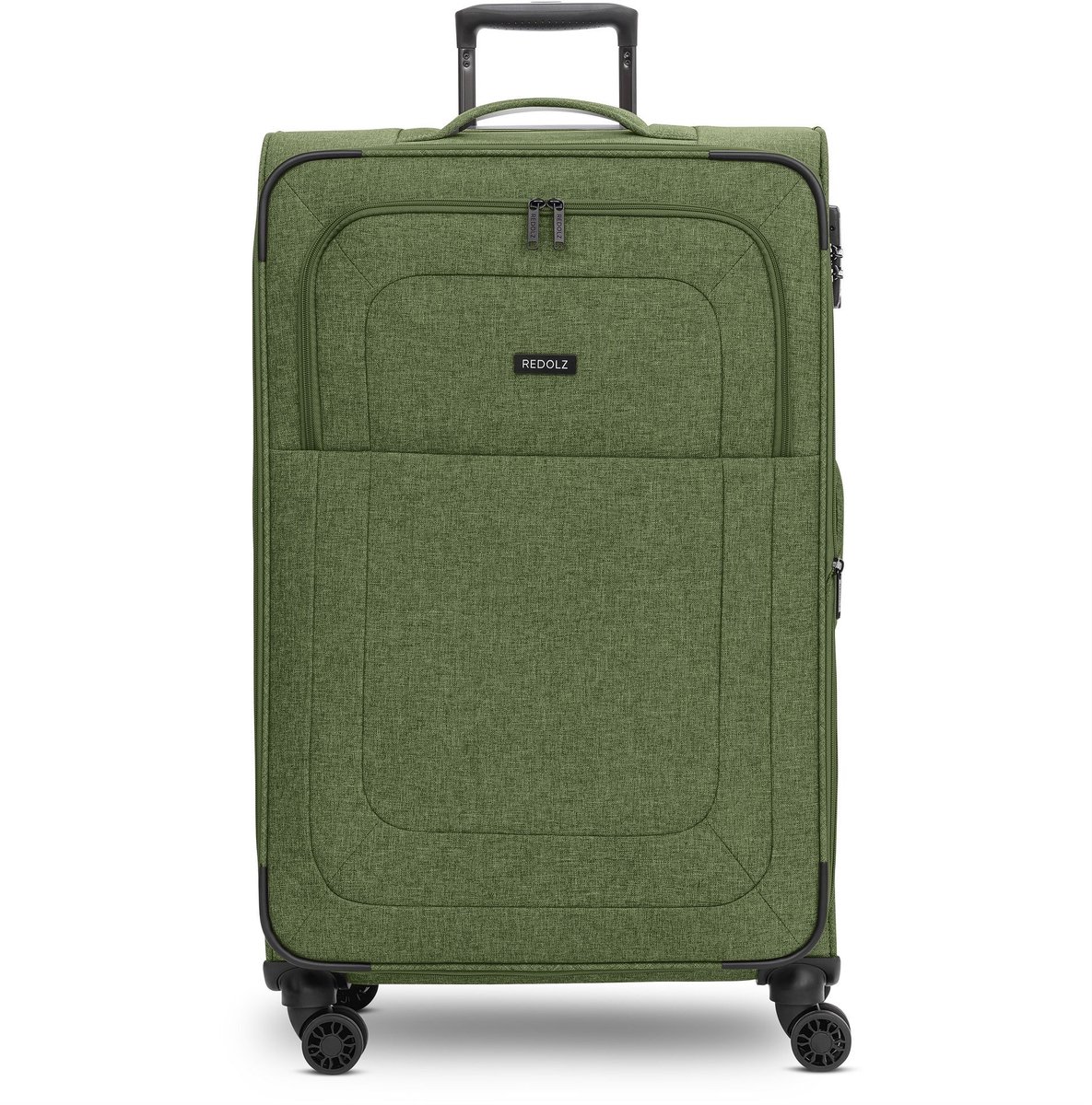 Redolz Essentials 12 LARGE 4 wielen Trolley 79 cm met uitbreidingsplooi - Zachte bagage - TSA slot - olive
