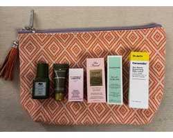 ORIGINS 6 Piece Skin Care Travel Set + MAC radiant emulsion 5 ml+ Too Faced primer serum 7 ml + Dt.Jart+ Lotion 7 ml + Serum 5 ml