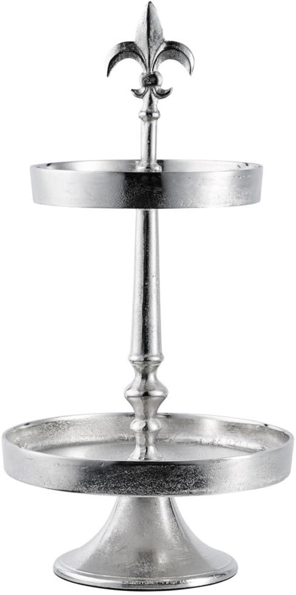 Michael Noll - Etagère met lelie - 2 lagen/verdiepingen - Zilver - 28x28x57 cm
