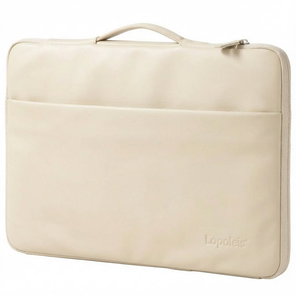 Lopoleis® Leren Laptoptas 14 inch – Luxe Laptophoes – Laptop sleeve – Geschikt voor Macbook Air & Pro – PU leer – 14 inch – Beige