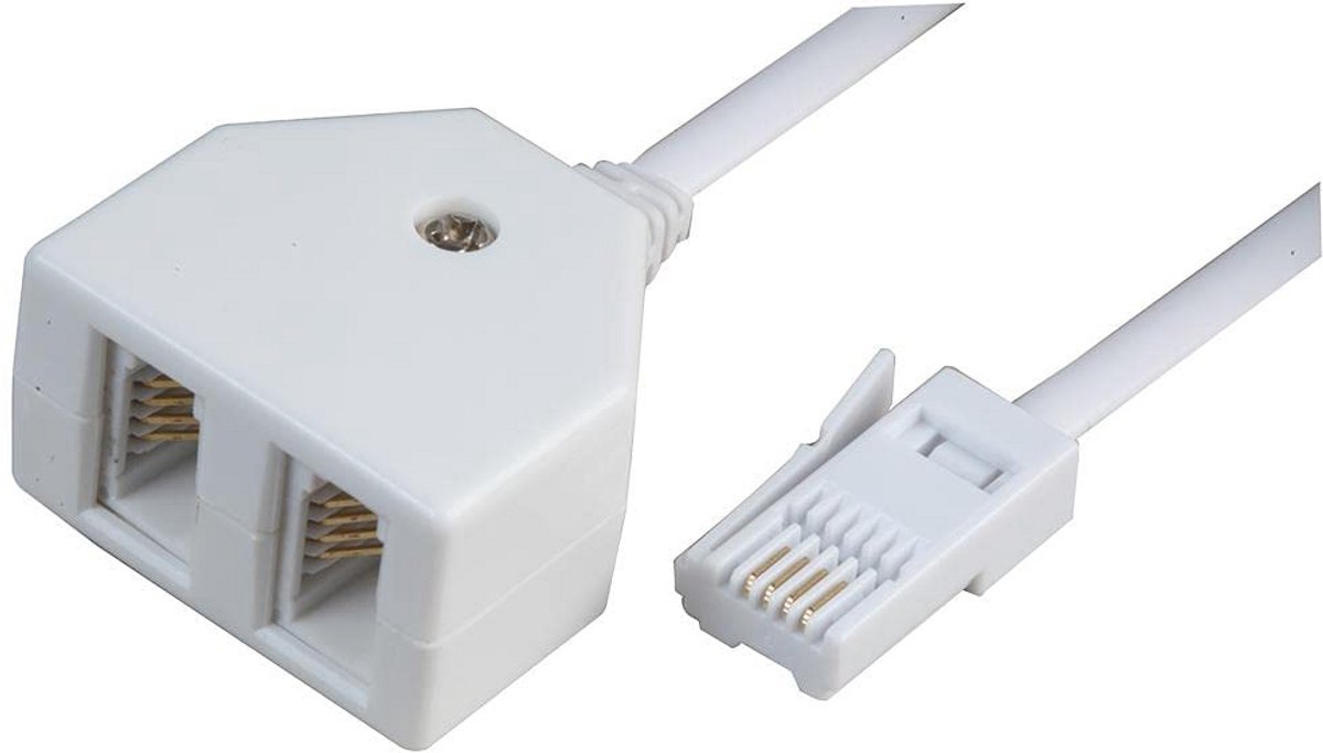 Telefoonverlengkabel 3 meter met Dubbele BT Aansluiting