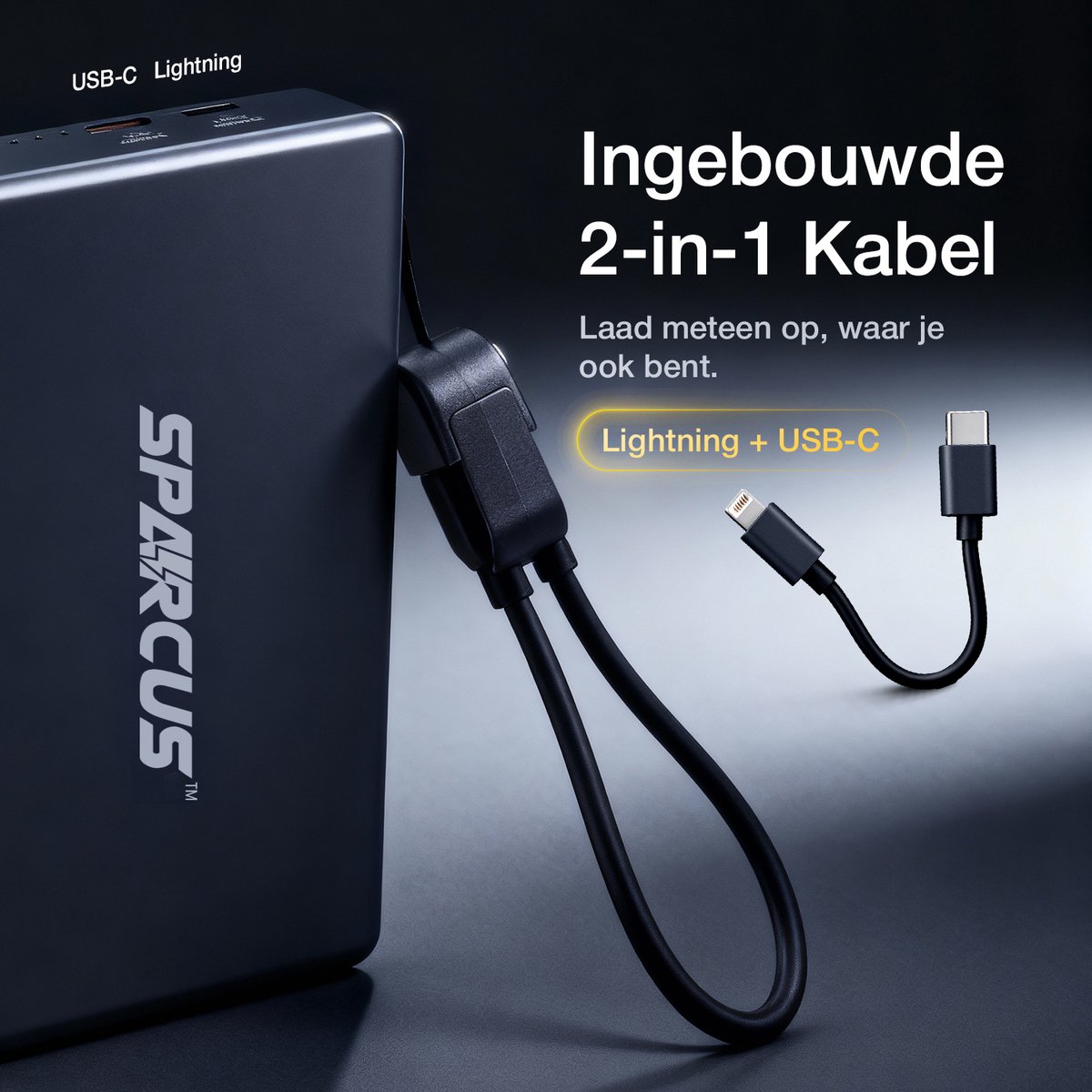 Sparcus MagSafe Powerbank 10000 mAh - Draadloze & - afbeelding 2
