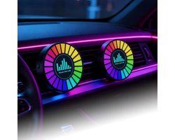 2 Stuks Auto Interieur LED Lamp - 10 Kleuren USB Oplaadbare RGB Geluidsgestuurde - Auto Uitlaat Ambient Muziek Ritme Licht - Verjaardag-Auto-Speelkamer-Slaapkamer - Sfeervolle Verlichting Decoratie