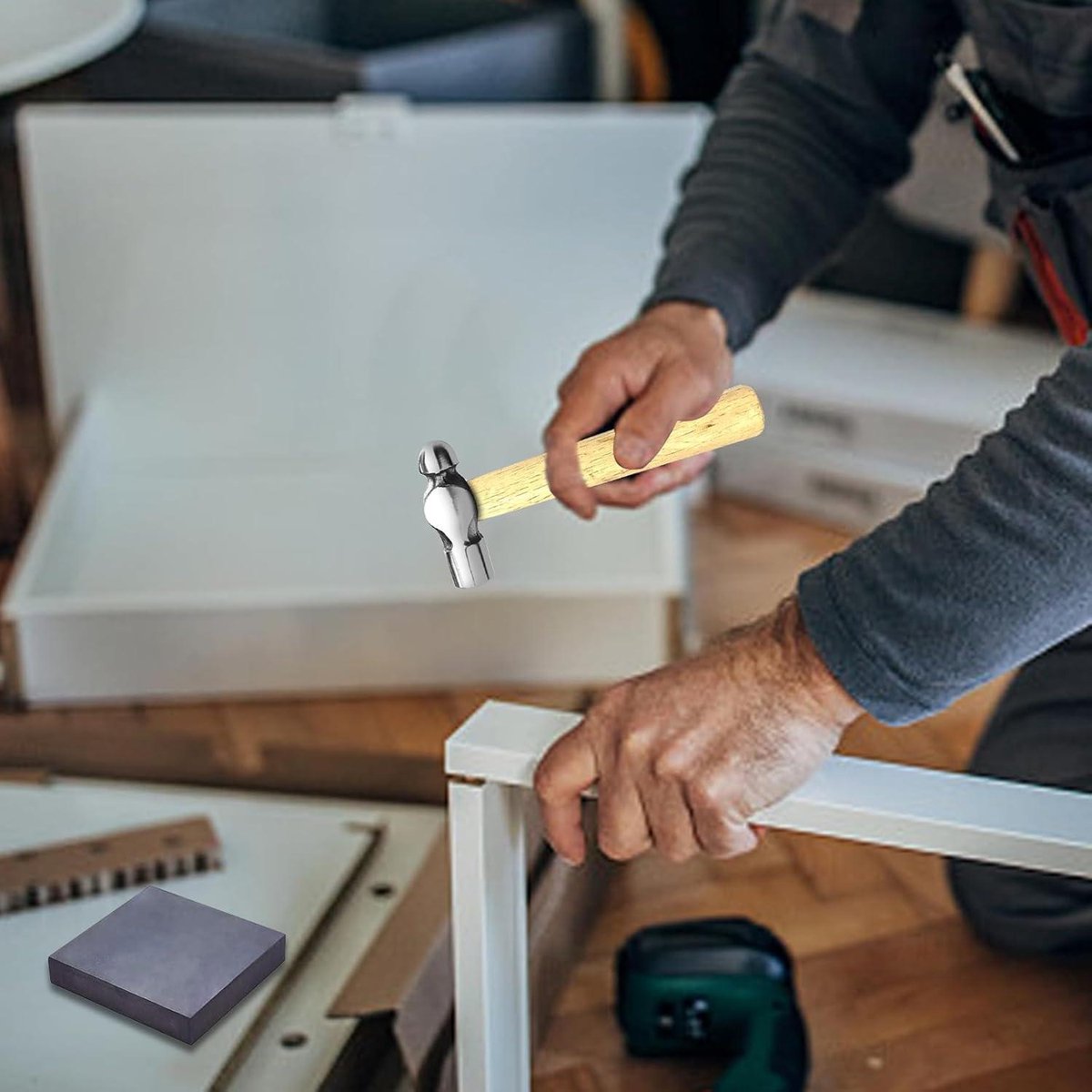 Ronte - Sieraden mini hamer met ijzeren balpin voor sieraden maken DIY ambacht