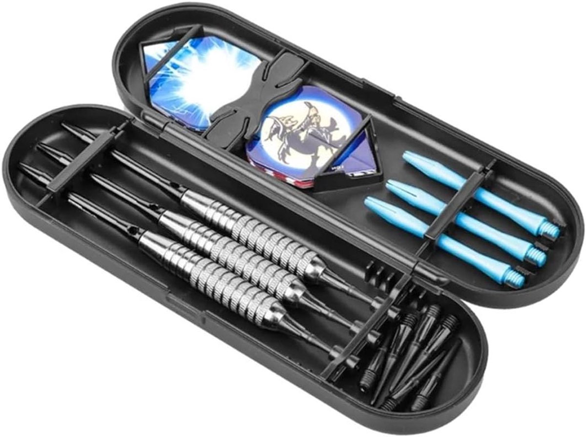 Ronte - Dartportemonnee voor 3 dartpijlen, hardcase van EVA, schokbestendig en waterdicht, opbergvakken voor darts, punten en assen.