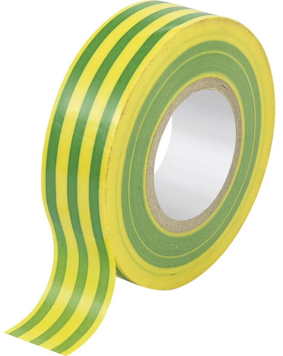 Elektrawebshop Elektrische isolatietape Geel/Groen 10 meter - 233103