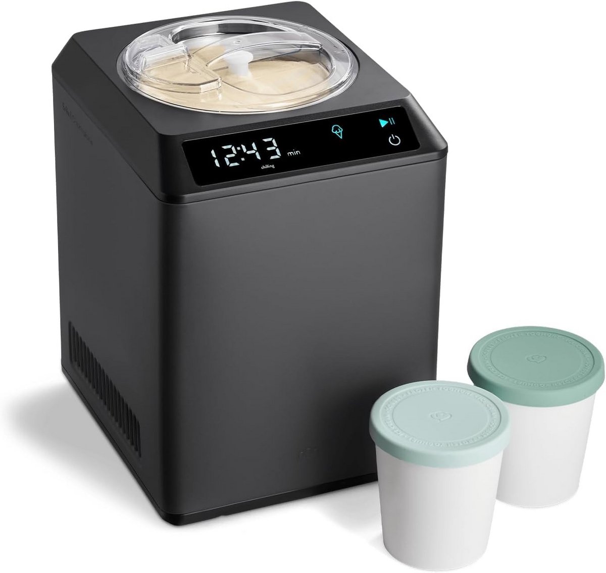 2-in-1 IJsmachine en Yoghurtmaker met Zelfkoelcompressor (2 5L) RVS