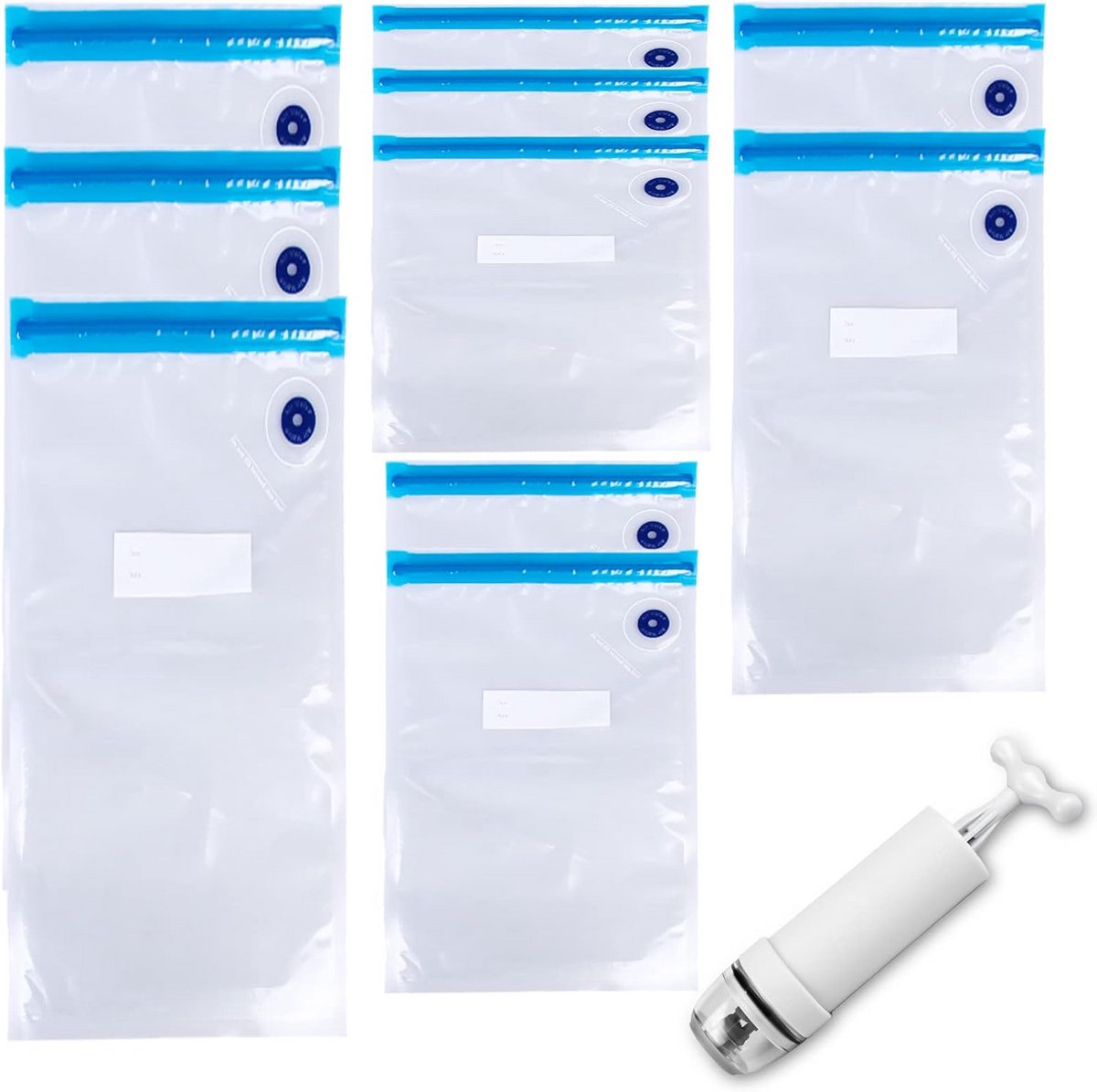 10 Herbruikbare Vacuümzakken met Handpomp voor Voedselopslag en Sous-Vide