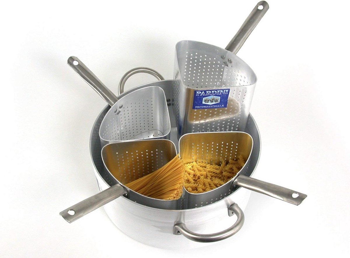 Inzetstuk voor kasserol met 2 vakken, 28 cm, aluminium, grijs