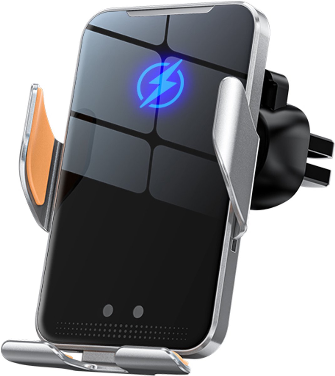 Telefoon houder / oplader voor auto - Draadloos of bedraad opladen - Automatisch klemmechanisme - Geschikt voor vrijwel alle mobiele telefoonmodellen