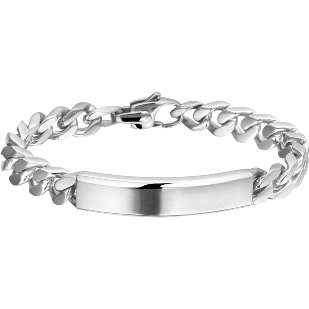 Hetty'S - Stoere Zilveren Plaatarmband – 20 cm – Gravering Mogelijk – Tijdloos Design - Gourmet schakel - Breed 5 mm