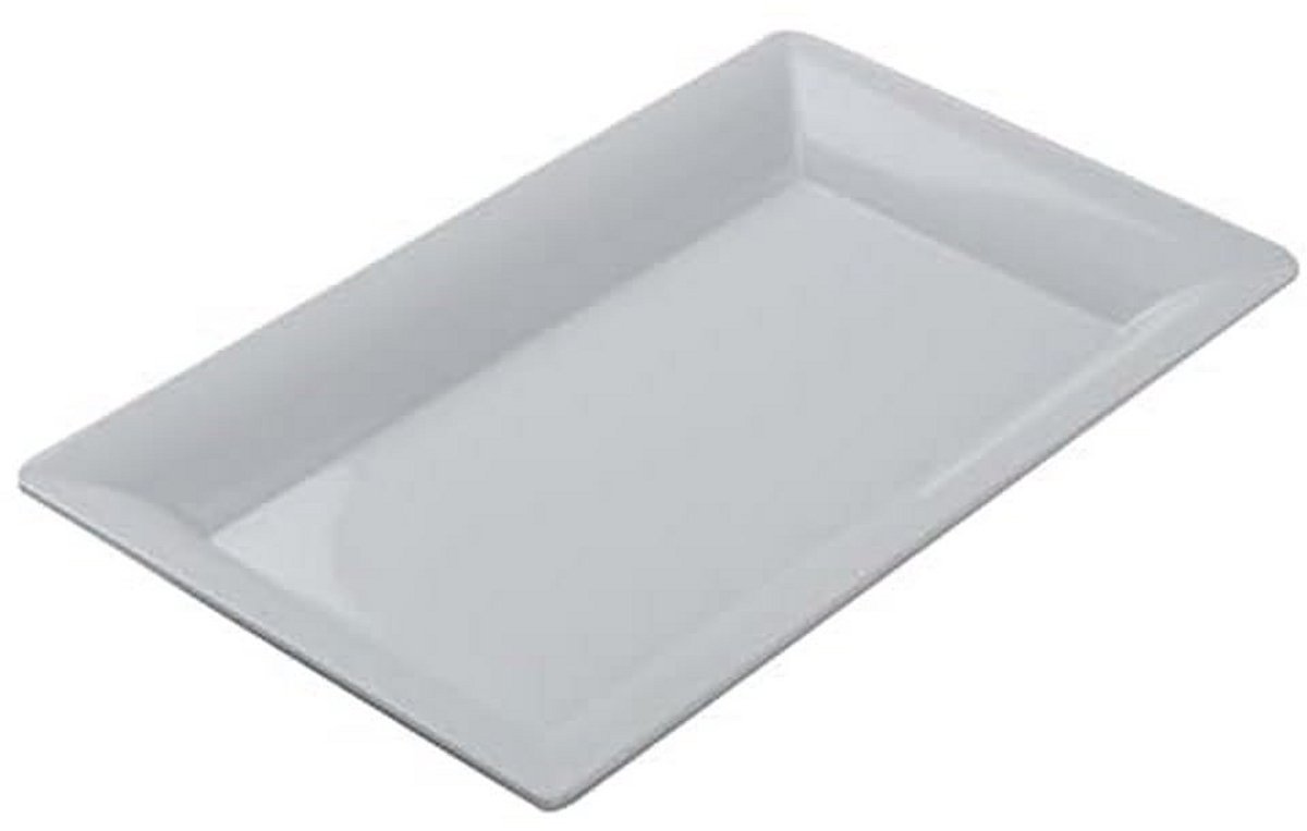 Melamine Rechthoekig Plateau 21" x 13" - Wit Servierblad voor Horeca