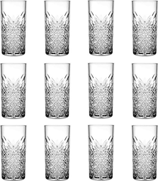 Longdrinkglazen - set van 12 Stuks - 280ml - Luxe Longdrinkglazen - Glazen - Waterglazen - Stapelbaar