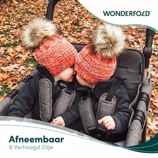 WonderFold W4 Original Bolderkar - 4-zits Kinderwagen - Opvouwbaar - Grijs - (Draagvermogen 136 kg) — afbeelding 5